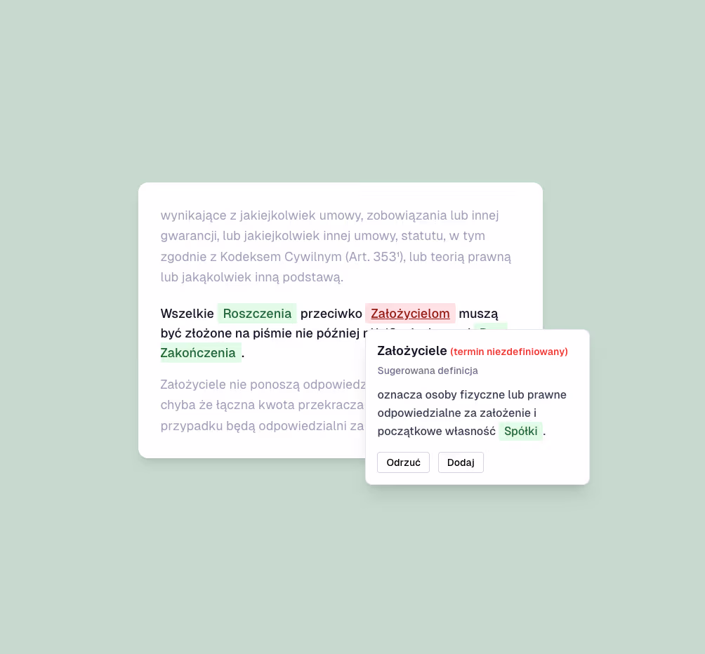 Sprawdź wyniki z dowodami w tekście